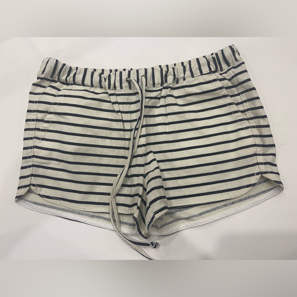 JCrew linen blend stripped shorts